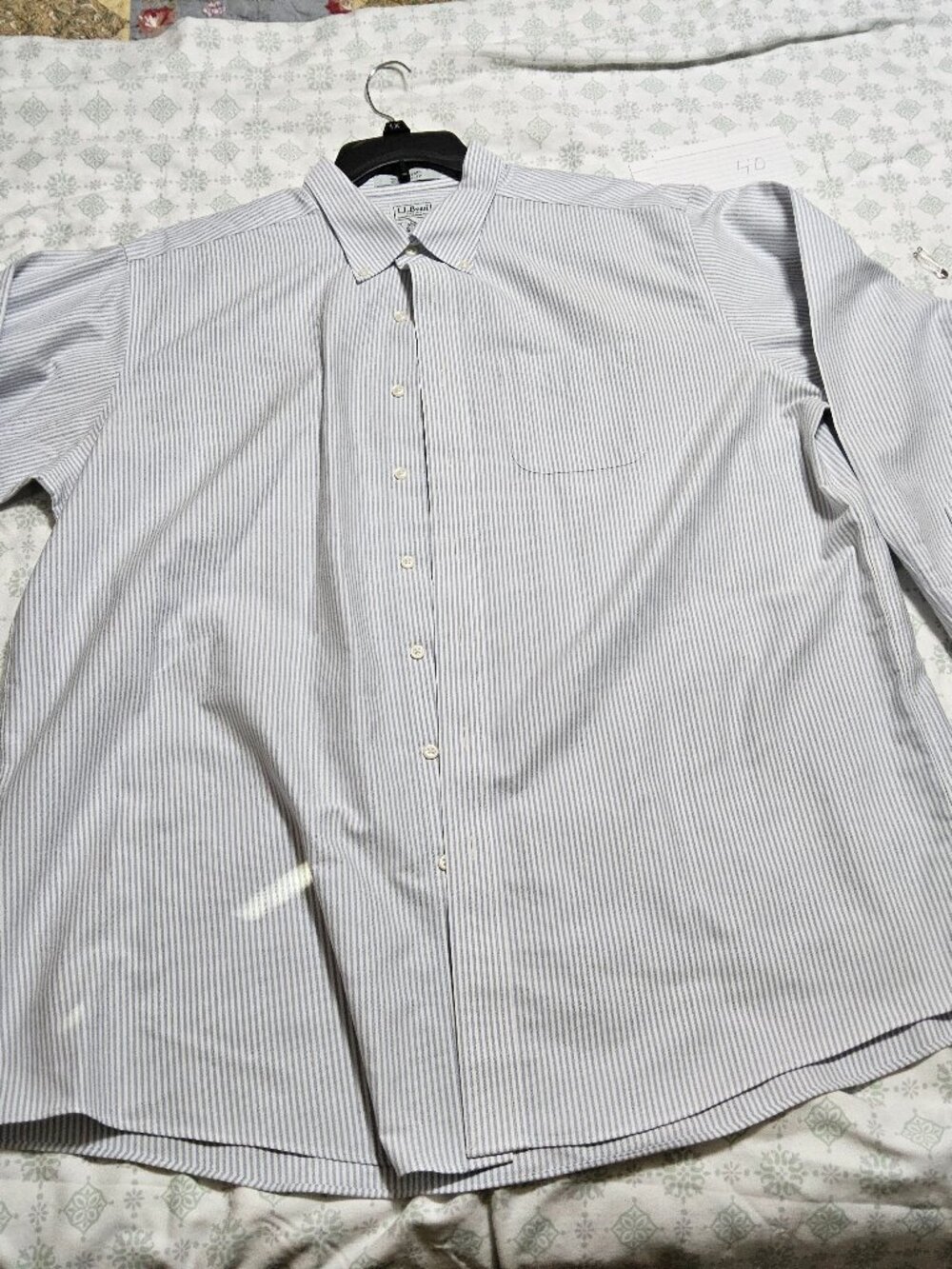 L.L. Bean Men’s Wrinkle-Free Classic Oxford Cloth Striped Shirt - Size 18-36